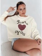 Dámská mikina s potiskem JUST LOVE YOU béžová FashionStreet BY1476 Dámská mikina s potiskem JUST LOVE YOU béžová FashionStreet BY1476