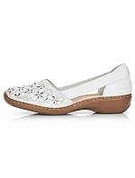 Rieker W RKR442B bílá ažurová kožená polobotka