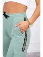 Tmavě mátové kalhoty cargo Tmavě mátové kalhoty cargo