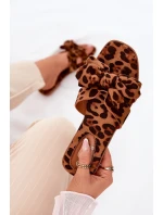 Ploché Dámské Pantofle S Mašlí Leopardí Hnědé Tobin Ploché Dámské Pantofle S Mašlí Leopardí Hnědé Tobin