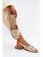 Ženské sandály Ploché S Ozdobou S.Barski KV61-6040 Zlaté