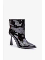 Lakované Kotníkové Boty Na Špičce Nazouvací Černé Seliri Lakované Kotníkové Boty Na Špičce Nazouvací Černé Seliri