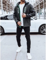 Pánská softshellová bunda s kapucí tmavě šedá FashionStreet TX4475 Pánská softshellová bunda s kapucí tmavě šedá FashionStreet TX4475