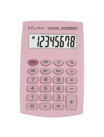 Kapesní kalkulačka Vector Kector KAV VC-210 PK, 8místná, 64x98,5mm, světle růžová