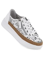 Dámské kožené polobotky na zip bílé Artiker 58C1250