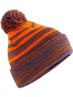 Beechfield B 476 Pletená čepice s bambulí "Team Stripe" 53.0476 orange/royal Beechfield B 476 Pletená čepice s bambulí "Team Stripe" 53.0476 orange/royal