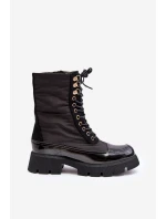 Zateplené pracovní boty na plochém podpatku Černé Saranema Zateplené pracovní boty na plochém podpatku Černé Saranema