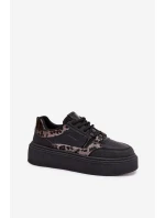 Dámské tenisky na platformě Big Star SS274358 leopardí černé