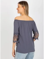 Dámská halenka LK BZ 506188.32X grafit - FPrice Dámská halenka LK BZ 506188.32X grafit - FPrice