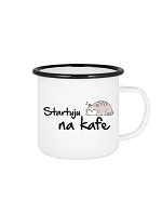 STARTUJU NA KAFE - bílý plecháček 350 ml STARTUJU NA KAFE - bílý plecháček 350 ml