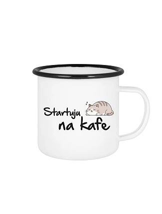 STARTUJU NA KAFE - bílý plecháček 350 ml STARTUJU NA KAFE - bílý plecháček 350 ml