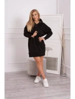 Zateplené šaty s kapucí černé Zateplené šaty s kapucí černé
