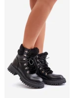 Zateplené kotníkové boty na zip z eko kůže černé Willatta