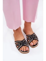 Dámské Ploché Sandály S Proplétajícími Pásky Černé Acimine