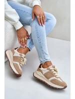 Zateplené Dámské Kožené Tenisky Big Star HI-POLY SYSTEM Béžové