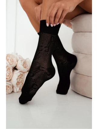 Dámské Ažurové Ponožky CC Černé