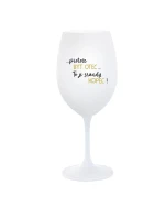 ...PROTOŽE BÝT OTEC...TO JE SRANDY KOPEC! - bílá sklenice na víno 350 ml ...PROTOŽE BÝT OTEC...TO JE SRANDY KOPEC! - bílá sklenice na víno 350 ml