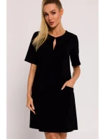 Trapézové šaty M788 černé - Moe
