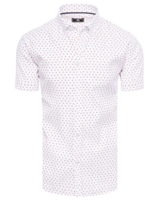 Pánská bílá košile s krátkým rukávem FashionStreet KX1025