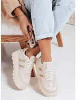 Dámské tenisky s kožešinou na platformě béžové FashionStreet ZY1081 Dámské tenisky s kožešinou na platformě béžové FashionStreet ZY1081