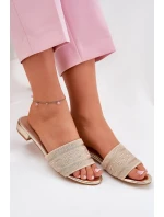 Dámské Sandály Na Plochém Podpatku Zlaté Fexxy Dámské Sandály Na Plochém Podpatku Zlaté Fexxy