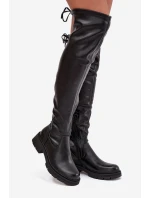 Dámské kozačky nad koleno s šněrováním černé Rylissa Dámské kozačky nad koleno s šněrováním černé Rylissa