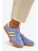 Kožené semišové dámské tenisky LR61-7089 Modré