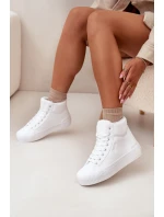 Dámské zateplené tenisky na platformě Big Star – bílé