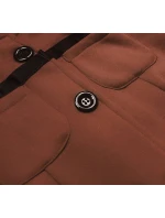 Hnědá krátká dámská rozepínací mikina (amg-63)