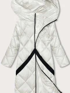 Prošívaná dámská zimní bunda v barvě ecru (H-896-11)