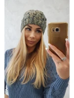 Fleecová čepice Roksana K209 denim+yellow