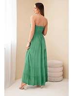 Dámské viskózové šaty s elastickým vrškem zelená Dámské viskózové šaty s elastickým vrškem zelená
