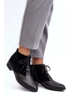 Modní Dámské Šněrovací Botky Černé Kefora