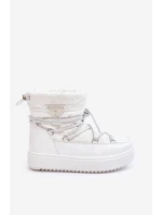 Dámské sněhule na platformě s vázáním bílé Fleure