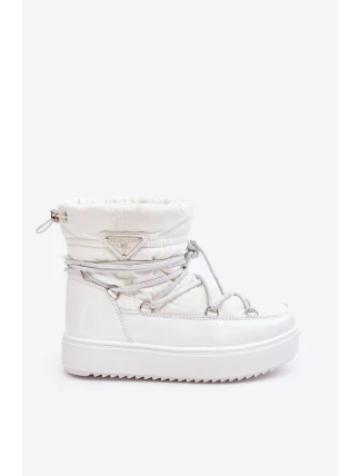 Dámské sněhule na platformě s vázáním bílé Fleure