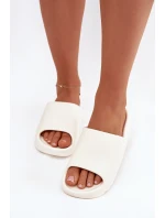 Dámské pantofle na platformě Ecru Olyria