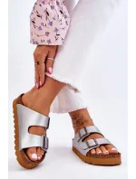 Klasické dámské pantofle Big Star LL274476 Stříbré Klasické dámské pantofle Big Star LL274476 Stříbré