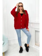 Svetr na knoflíky S24-4 červený - Kesi Svetr na knoflíky S24-4 červený - Kesi