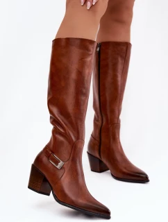 Kozačky na podpatku model 221523 Step in style