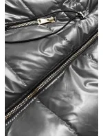 Lesklá vesta v grafitové barvě s kapucí (B8130-70) Lesklá vesta v grafitové barvě s kapucí (B8130-70)