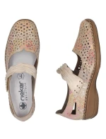 Dámská kožená prolamovaná obuv na suchý zip Rieker 41399-92