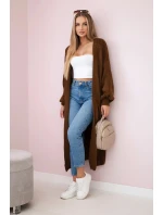 Svetr dlouhý kardigan čokoláda