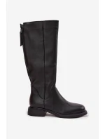 Kožené dámské kozačky na nízkém podpatku s vyhříváním D&A JC52-837 Černé Kožené dámské kozačky na nízkém podpatku s vyhříváním D&A JC52-837 Černé