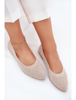 Síťované Textilní Baleríny Dámské Béžové Sarina