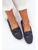 Dámské mokasíny s květinovým vzorem a šněrováním modré Mirisa Dámské mokasíny s květinovým vzorem a šněrováním modré Mirisa