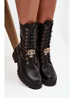 Dámské workery s ozdobou černé Jorayne