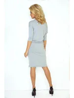 Dámské sportovní šaty netopýří střih na zavazování s kapsami šedé - Šedá - Numoco