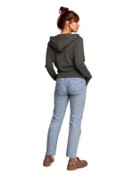 Zavinovací svetr s kapucí B246 černý - BeWear