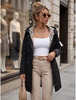 Dámská přechodová bunda typu parka s kapucí, černá, FashionStreet TY5833 Dámská přechodová bunda typu parka s kapucí, černá, FashionStreet TY5833