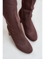 Kozáky Se Záplavou Po Kolena Na Podpatku Tmavě Zelené Esanira